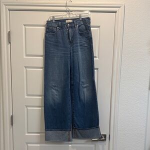 Madewell Super Wide Leg Cuffed Jeans